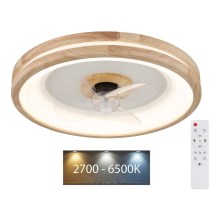Globo - LED Стельовий світильник з вентилятором та регулюванням яскравості LED/30W/230V 2700-6500K коричневий + пульт дистанційного керування