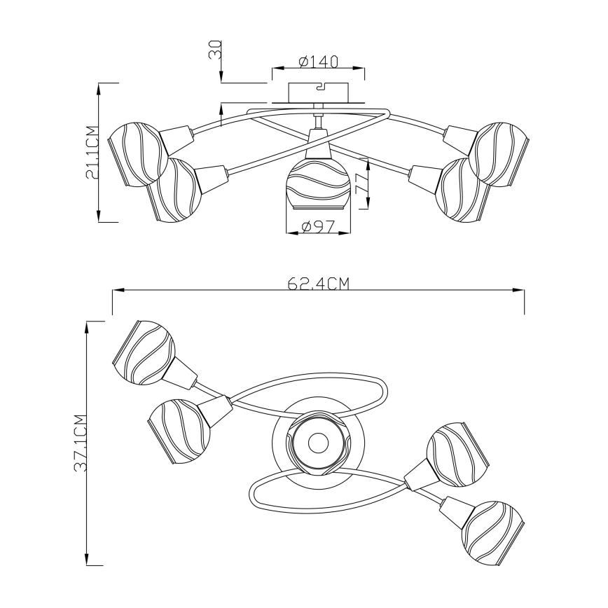 Globo - Светодиодная припотолочная люстра 5xE14/4W/230V