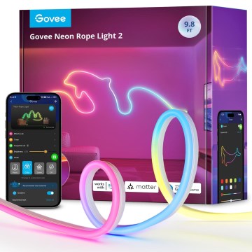 Govee - Neon 2 MATTER Гнучка світлодіодна стрічка 3 м RGBIC Wi-Fi IP67