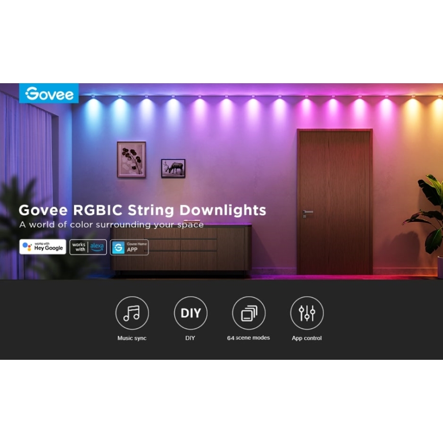 Govee - RGBIC LED String Downlights 5 м Wi-Fi