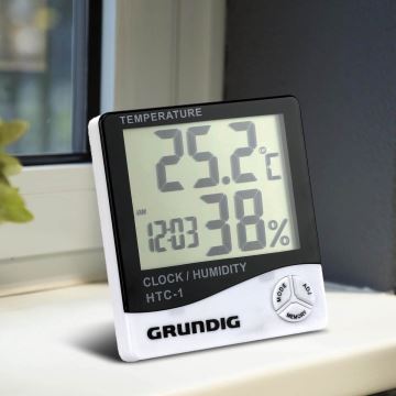 Grundig - Метеостанція з будильником 1xAAA