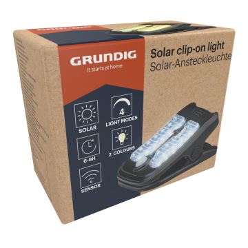 Grundig - Світлодіодний світильник на сонячній батареї з датчиком CLIP-ON LED/4W/3,7V IP44