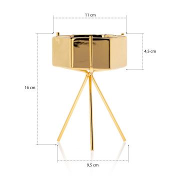 Горщик для квітів керамічний SASHI 16x11 см золотий