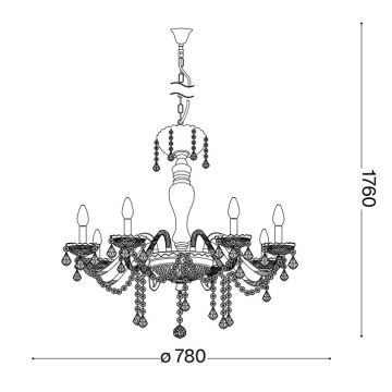 Ideal Lux - Хрустальная подвесная люстра ROSE 8xE14/40W/230V