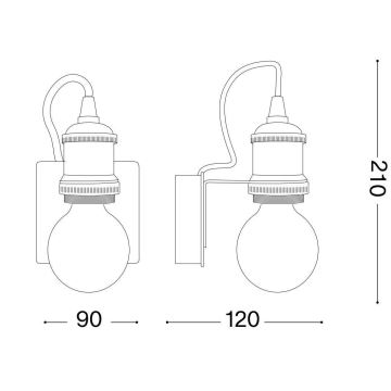 Ideal Lux - Настінна лампа FRIDA 1xE27/60W/230V мідь