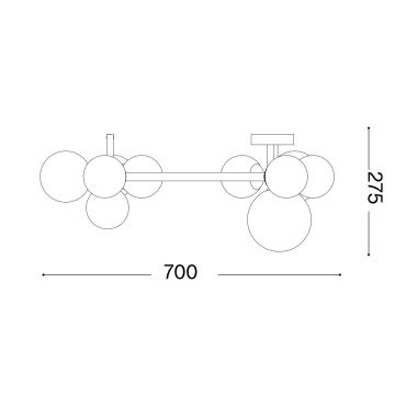 Ideal Lux - Пристельова LED люстра PERLAGE 10xG9/3W/230V чорний