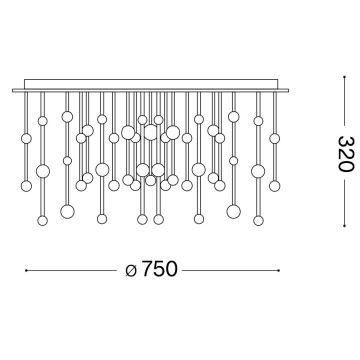 Ideal Lux - Пристельова LED люстра з регулюванням яскравості ARMONY LED/77W/230V діаметр 75 см