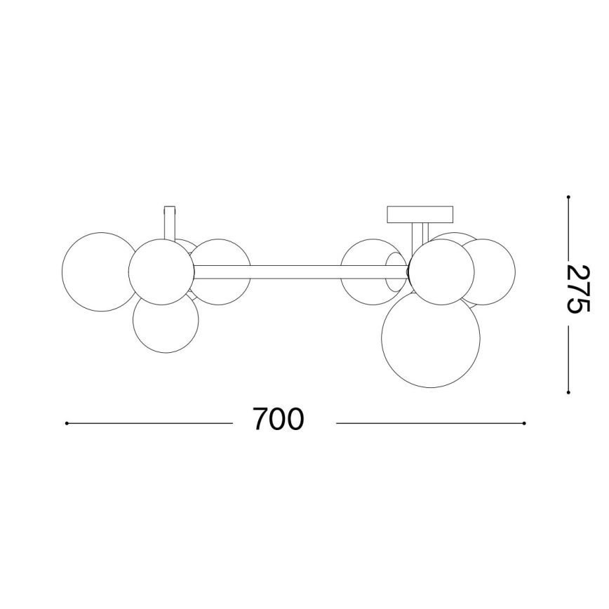 Ideal Lux - Светодиодная припотолочная люстра PERLAGE 10xG9/3W/230V черный