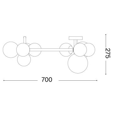 Ideal Lux - Светодиодная припотолочная люстра PERLAGE 10xG9/3W/230V золотистый