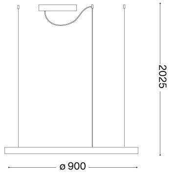 Ideal Lux - Светодиодная подвесная люстра ORACLE LED/55W/230V диаметр 90 см черный