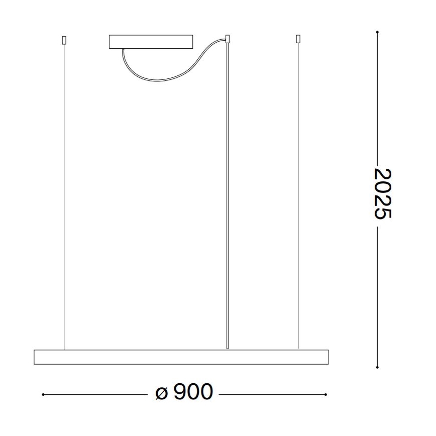 Ideal Lux - Светодиодная подвесная люстра ORACLE LED/55W/230V диаметр 90 см черный