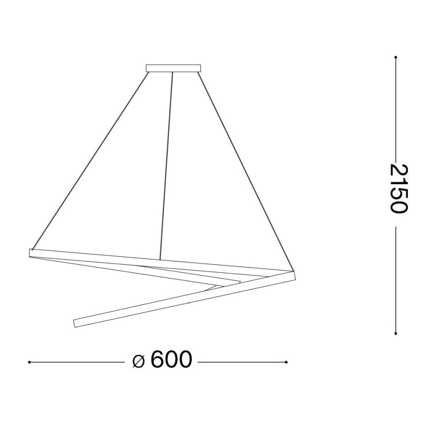 Ideal Lux - Светодиодная подвесная люстра OZ LED/48W/230V диаметр 60 см черный