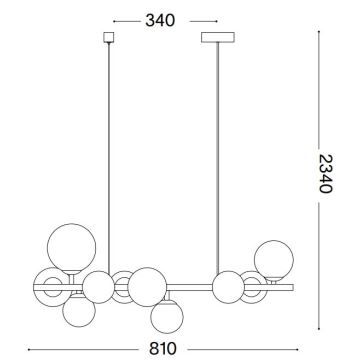 Ideal Lux - Светодиодная подвесная люстра PERLAGE 10xG9/3W/230V золотистый