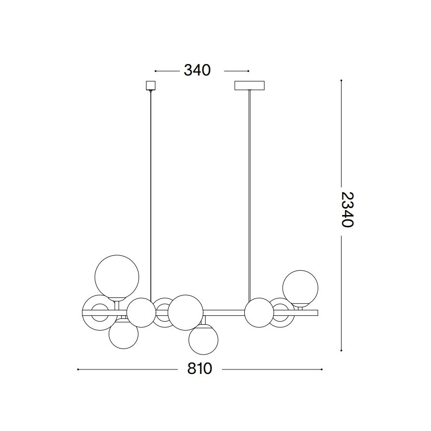 Ideal Lux - Светодиодная подвесная люстра PERLAGE 10xG9/3W/230V золотистый