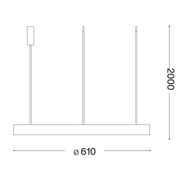 Ideal Lux - Світлодіодна підвісна люстра GEMINI LED/48W/230V діаметр 61 см золотий