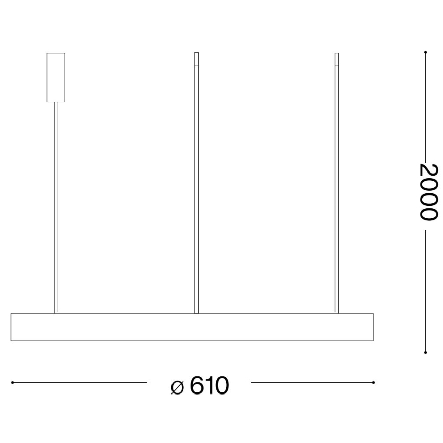 Ideal Lux - Світлодіодна підвісна люстра з регулюванням яскравості GEMINI LED/48W/230V діаметр 61 см золотий