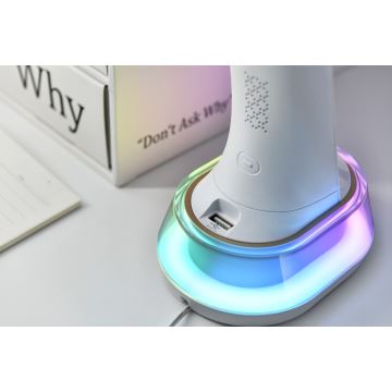 LED RGB Настільна лампа з регулюванням яскравості та бездротовою зарядкою CORELLA LED/7W/12/230V білий
