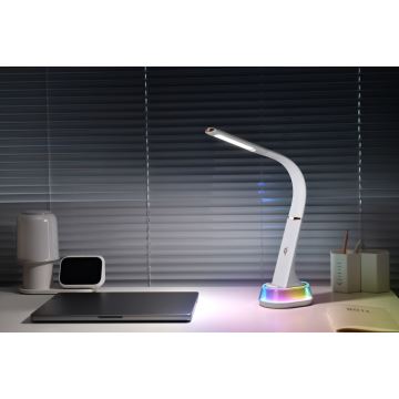LED RGB Настільна лампа з регулюванням яскравості та бездротовою зарядкою CORELLA LED/7W/12/230V білий