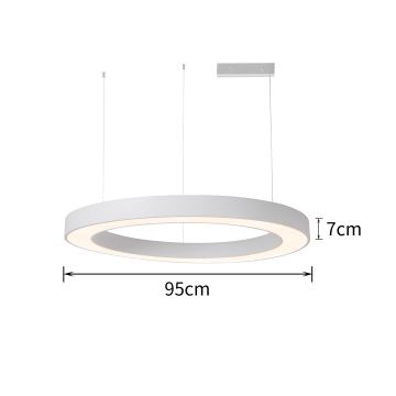 Immax NEO 07214L - Светодиодная подвесная люстра с регулированием яркости PASTEL LED/68W/230V 2700-6500K белая 95 см Tuya + дистанционное управление