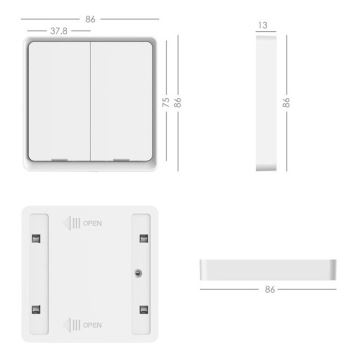 Immax NEO 07507C - НАБОР 3x Выключатель 2-кнопочный SMART 3xCR2430 Zigbee 3.0 Tuya