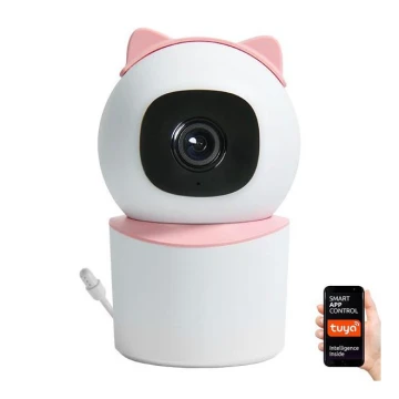Immax NEO 07789L - Розумна камера з датчиком 355° 50° P/T 4MP Wi-Fi Tuya рожевий