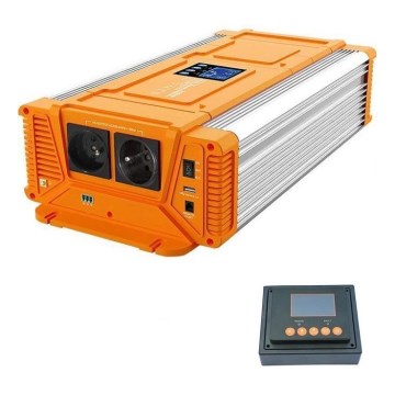 Инвертор (преобразователь напряжения) чист. синус 3000W/12V/230V + проводное д.у.