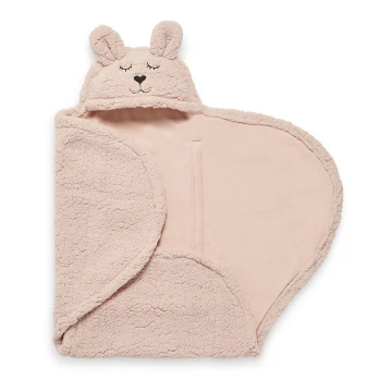 Jollein - Пеленальное одеяло флис Bunny 100x105 см Pale Pink