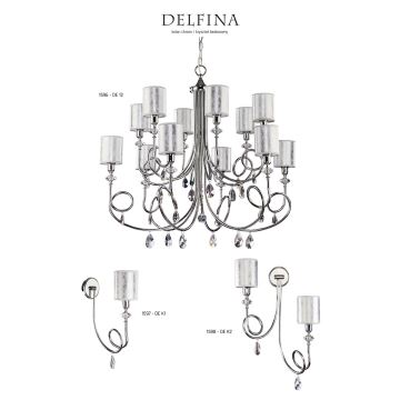 Jupiter 1596 - DE 12 CH - Хрустальная люстра DELFINA 12xE14/40W