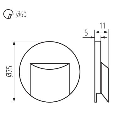 LED Світильник для підсвітки сходів ERINUS LED/0,8W/12V 3000K чорний