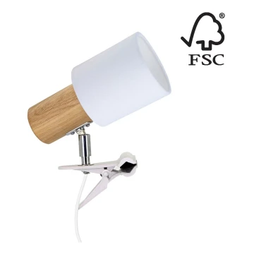 Лампа с зажимом TREEHOUSE 1xE27/25W/230V дуб - сертифицировано FSC