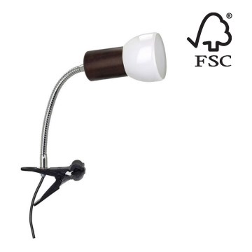 Лампа з затискачем SVENDA 1xE27/60W/230V бук – сертифіковано FSC