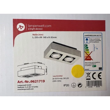 Lampenwelt - Точковий світильник 2xGU10/5W/230V