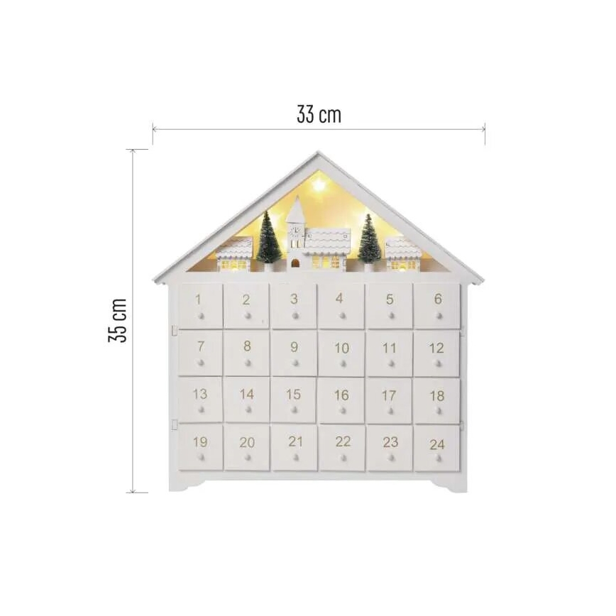 LED Адвент-календар 8xLED/2xAA білий