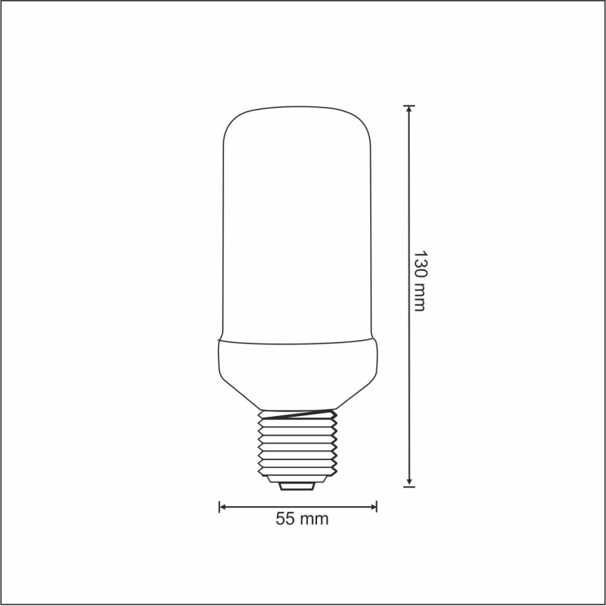 LED декоративна лампочка FLAME T60 E27/3W/230V 1400K