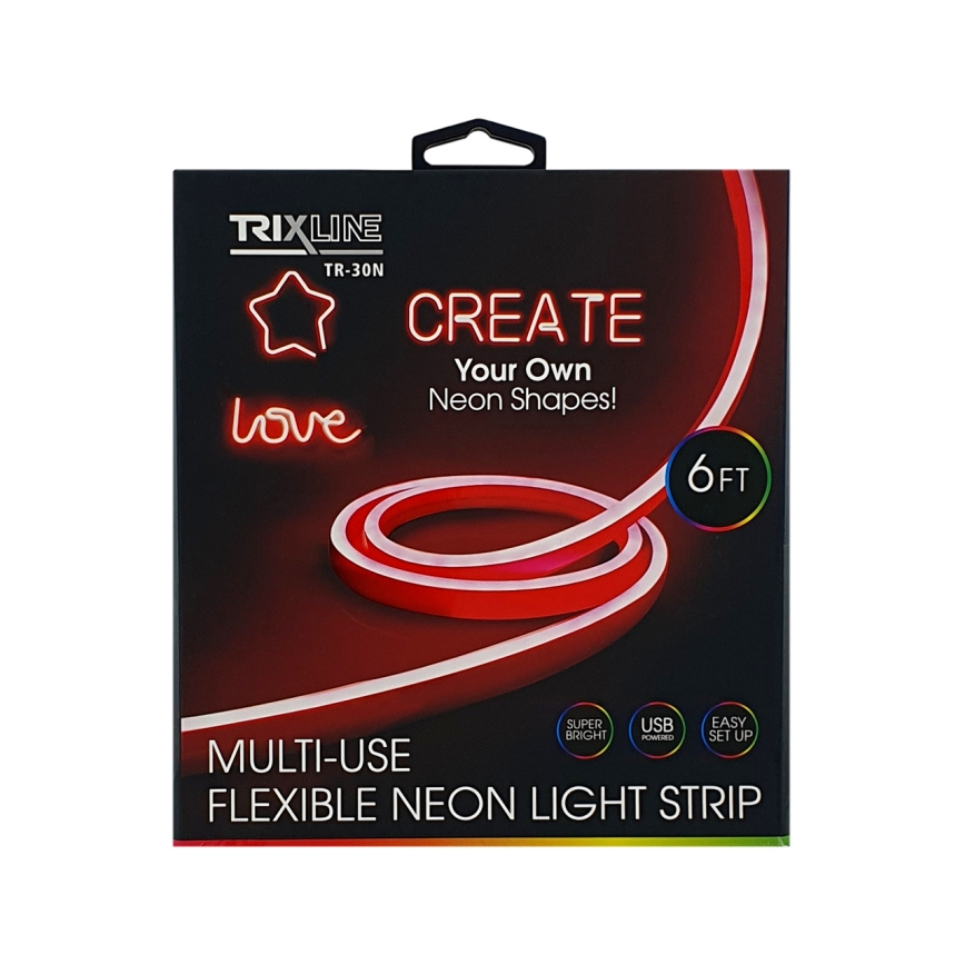 LED Гнучка стрічка NEON LED/5V USB 1,8 м червоний