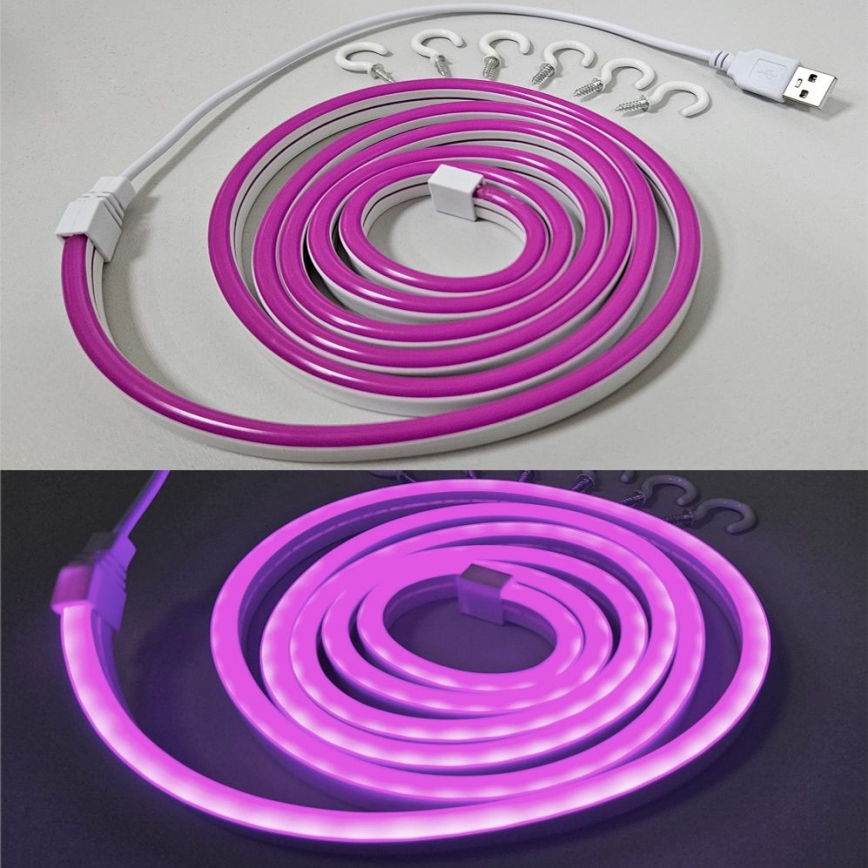 LED Гнучка стрічка NEON LED/5V USB 1,8 м фіолетовий