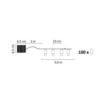 LED гірлянда на сонячній батареї SHINE 100xLED/1,2V 11, 9 м IP44