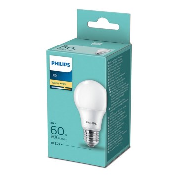 LED Лампочка Philips A60 E27/8W/230V 2700K