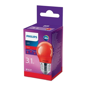 LED Лампочка Philips E27/3,1W/230V червоний