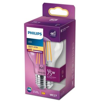 LED Лампочка VINTAGE Philips A60 E27/8,5W/230V 2700K