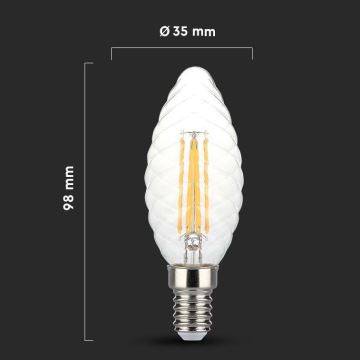 LED лампочка з регулюванням яскравості FILAMENT E14/4W/230V 3000K