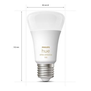 LED Лампочка з регулюванням яскравості Philips Hue WHITE AMBIANCE E27/8W/230V 2200-6500K