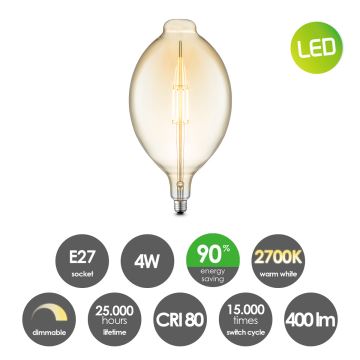 LED лампочка з регулюванням яскравості VINTAGE EDISON E27/4W/230V 2700K