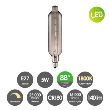 LED лампочка з регулюванням яскравості VINTAGE EDISON E27/5W/230V 1800K