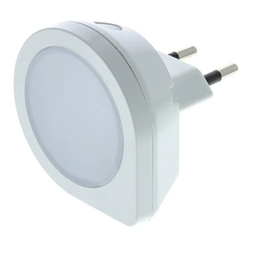 LED Навігаційний світильник з датчиком в розетку LED/0,4W/230V 3000K білий