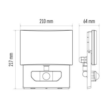 LED Прожектор з датчиком LED/51W/230V IP54