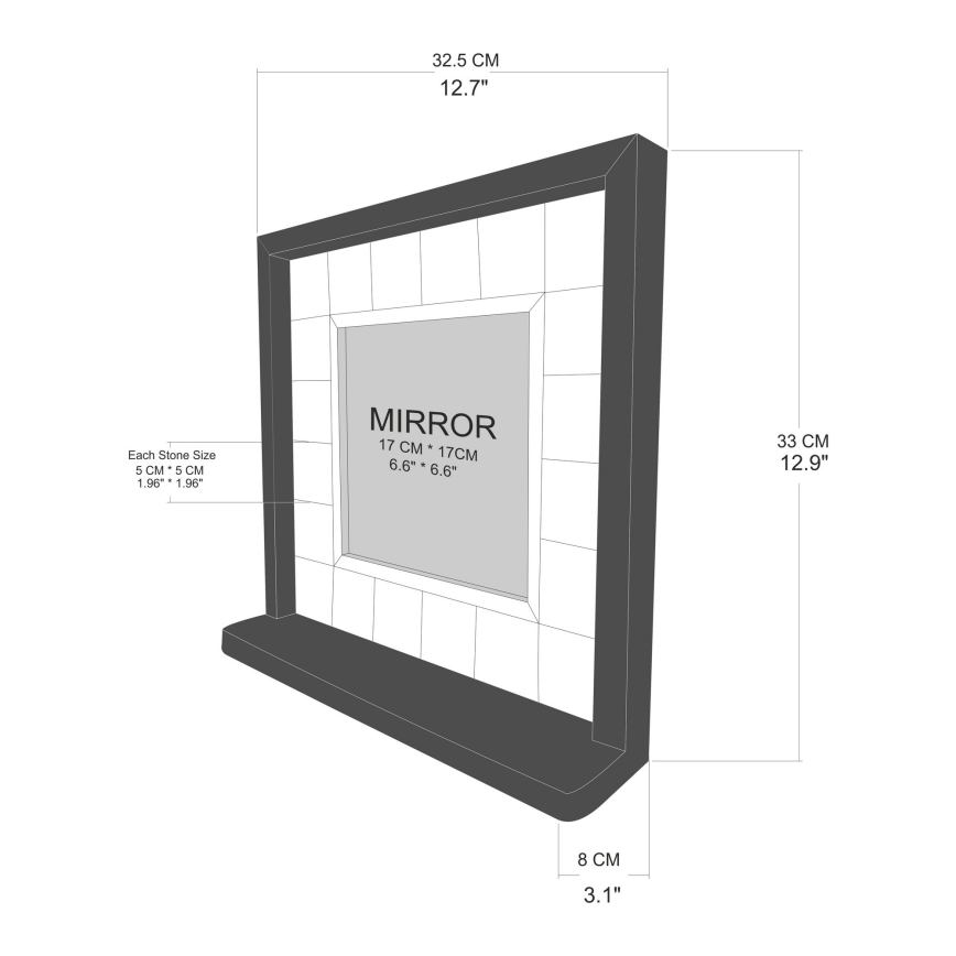 LED Підсвітка для дзеркала для ванної кімнати 33x32,5 cm сосна/червоний