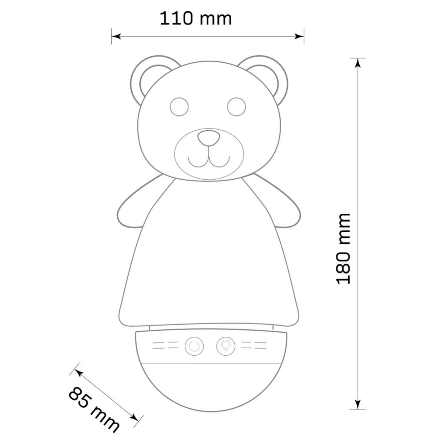 LED RGB Дитячий нічник з мелодією 3xAAA/5V ведмідь