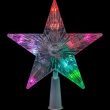 LED RGB Різдвяна зірка на ялинку 10xLED/2xAA 15см