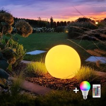 LED RGB Вулична лампа з регулюванням яскравості GLOBO 1xE27/8,5W/230V діаметр 60 см IP44 + пульт дистанційного керування